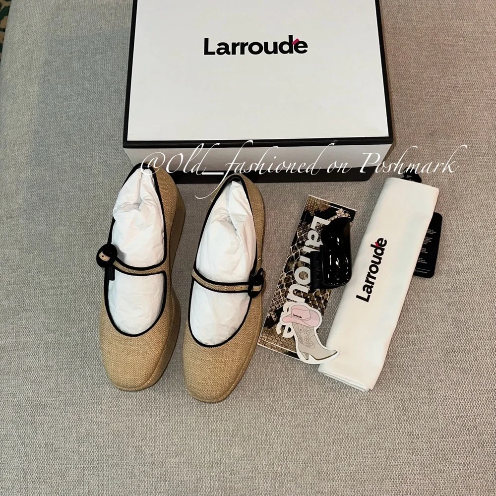 LARROUDÉ Blair Flatform - Beige Raffia